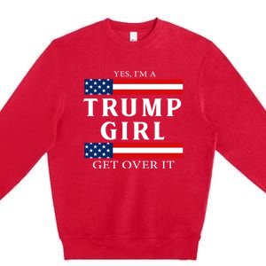 Usa Patriotic Proud Trump Girl Vote America Flag Design Premium Crewneck Sweatshirt