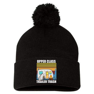 Upper Class Trailer trash Pom Pom 12in Knit Beanie