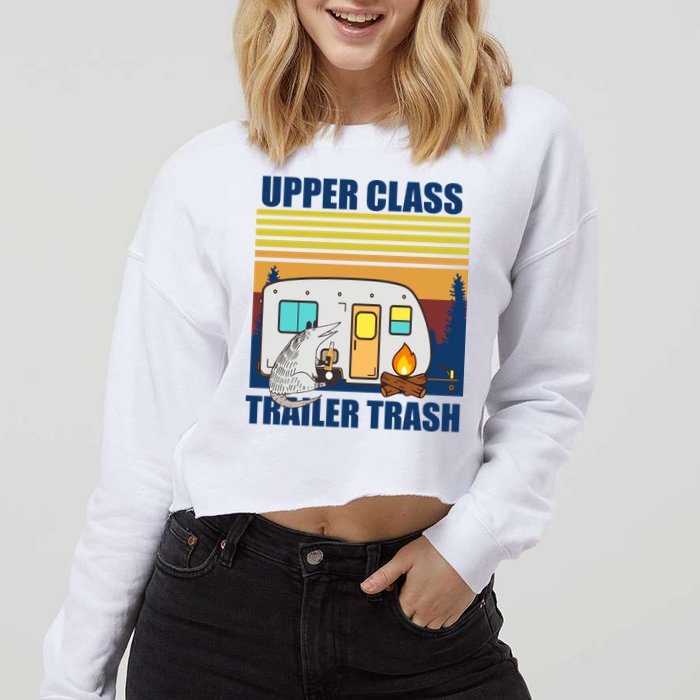 Upper Class Trailer trash Cropped Pullover Crew