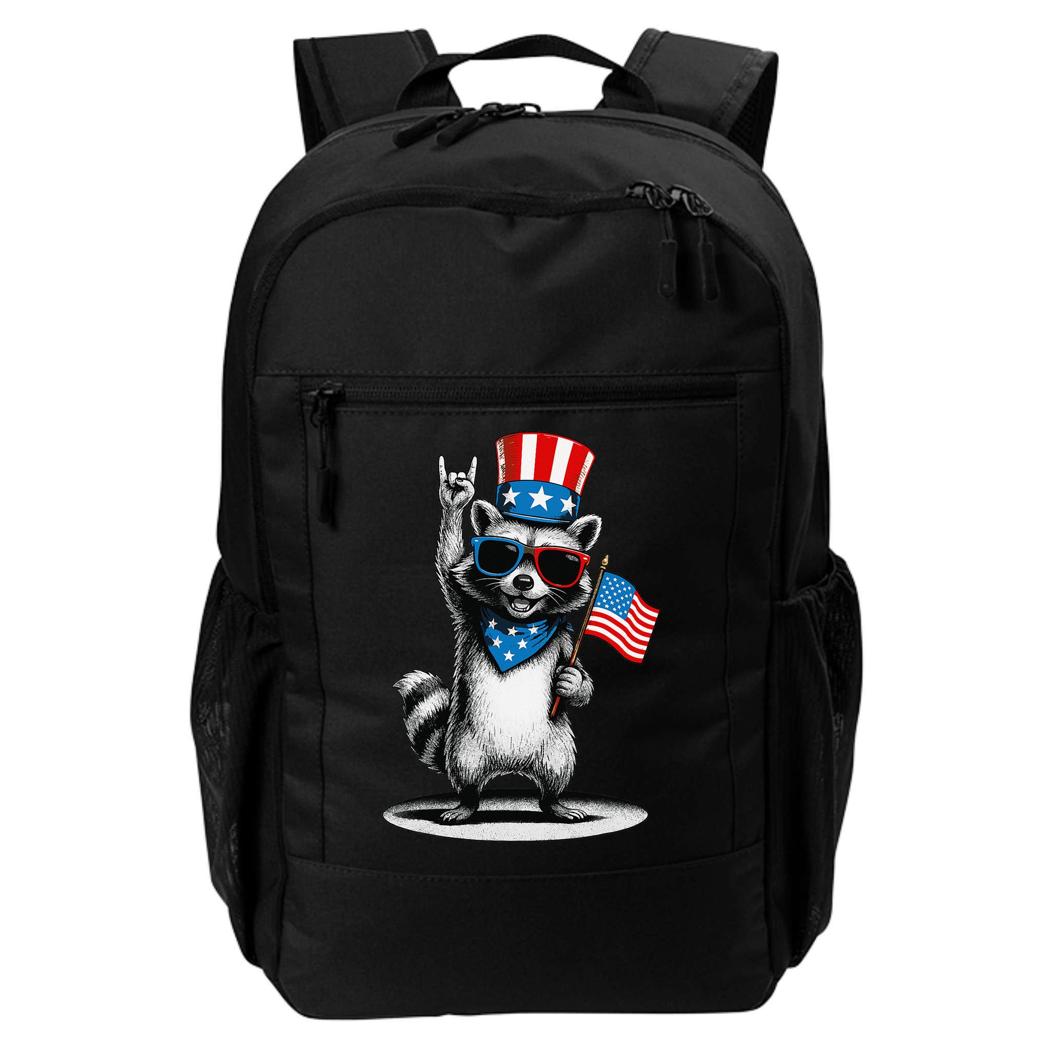 USA Patriotic Raccoon Women Funny 4th Of July Backpack