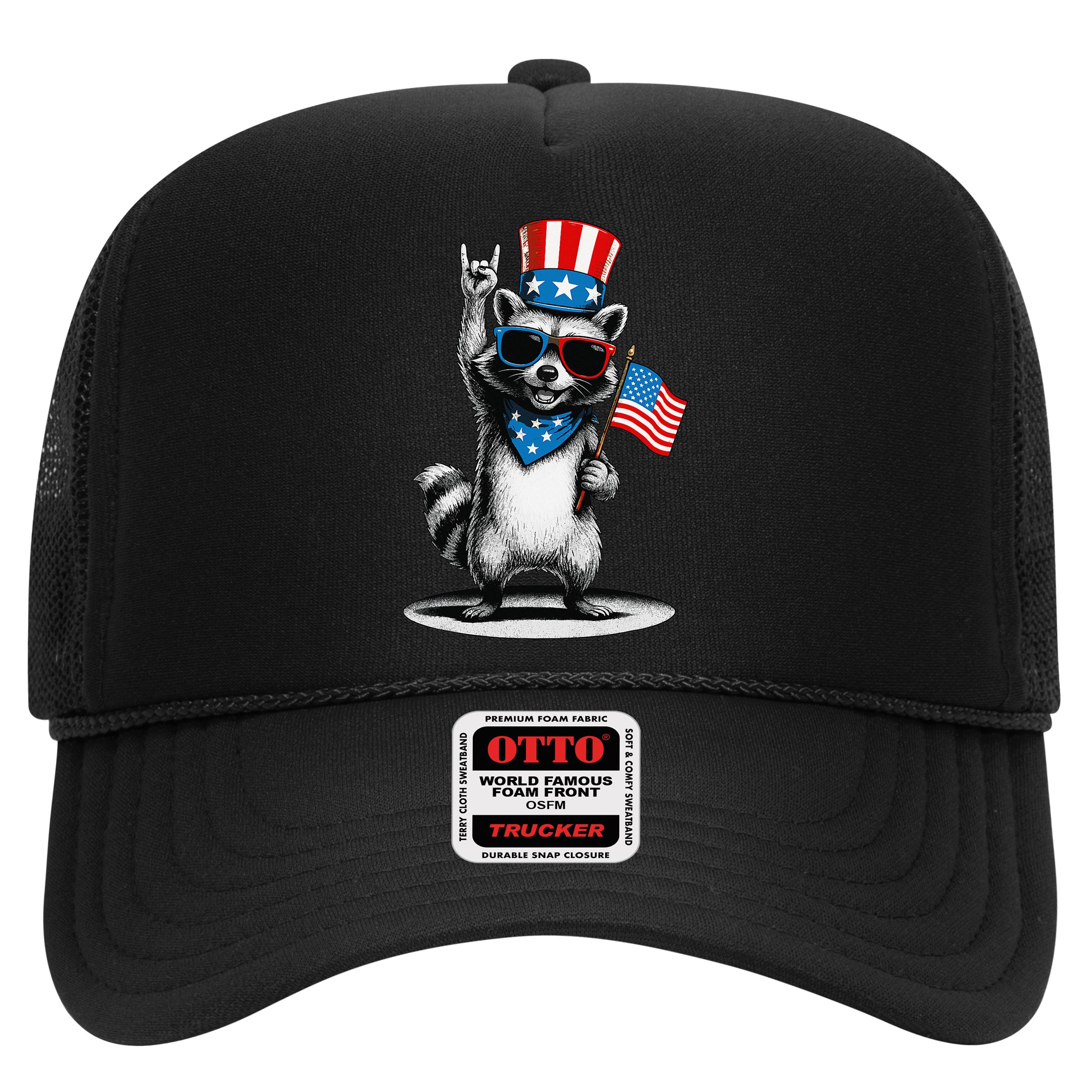 USA Patriotic Raccoon Women Funny 4th Of July Hat