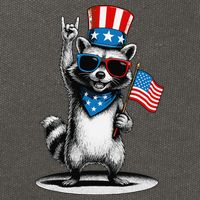USA Patriotic Raccoon Women Funny 4th Of July Cotton Canvas Backpack