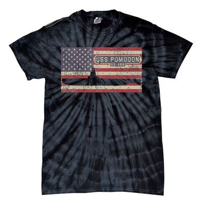 Uss Pomodon Ss486 Submarine Usa American Flag Tie-Dye T-Shirt