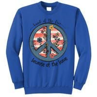 Usa Peace Sign Flag Land Of The Free Because Of The Brave Gift Sweatshirt