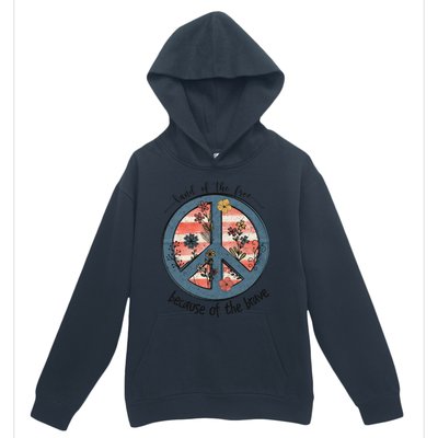 Usa Peace Sign Flag Land Of The Free Because Of The Brave Gift Urban Pullover Hoodie