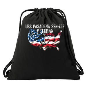 Uss Pasadena Ssn793 Attack Submarine Veteran Us Flag Premium Drawstring Bag