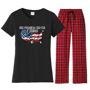 Uss Pasadena Ssn793 Attack Submarine Veteran Us Flag Premium Women's Flannel Pajama Set