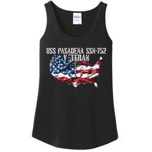 Uss Pasadena Ssn793 Attack Submarine Veteran Us Flag Premium Ladies Essential Tank