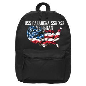 Uss Pasadena Ssn793 Attack Submarine Veteran Us Flag Premium 16 in Basic Backpack