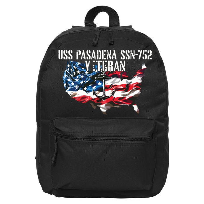 Uss Pasadena Ssn793 Attack Submarine Veteran Us Flag Premium 16 in Basic Backpack