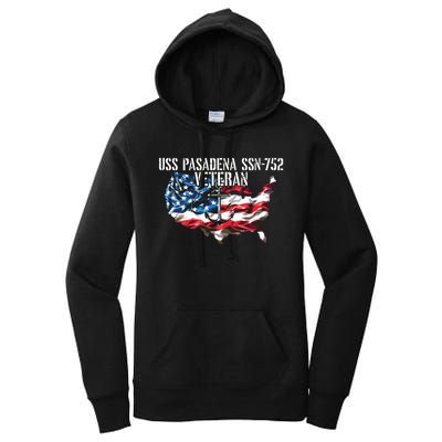 Uss Pasadena Ssn793 Attack Submarine Veteran Us Flag Premium Women's Pullover Hoodie