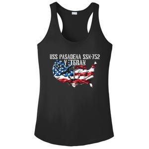 Uss Pasadena Ssn793 Attack Submarine Veteran Us Flag Premium Ladies PosiCharge Competitor Racerback Tank