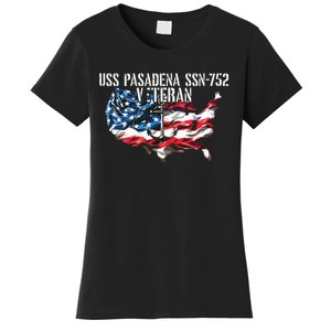 Uss Pasadena Ssn793 Attack Submarine Veteran Us Flag Premium Women's T-Shirt