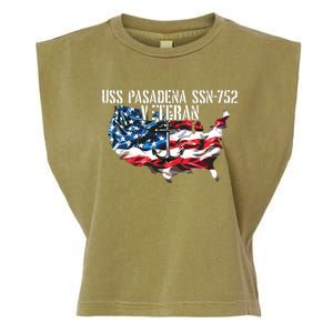 Uss Pasadena Ssn793 Attack Submarine Veteran Us Flag Premium Garment-Dyed Women's Muscle Tee