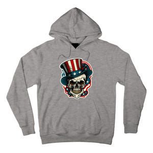 USA Proud Skull Top Hat American Flash Tattoo Retro 4th July Tall Hoodie