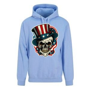 USA Proud Skull Top Hat American Flash Tattoo Retro 4th July Unisex Surf Hoodie