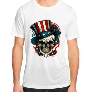 USA Proud Skull Top Hat American Flash Tattoo Retro 4th July Adult ChromaSoft Performance T-Shirt