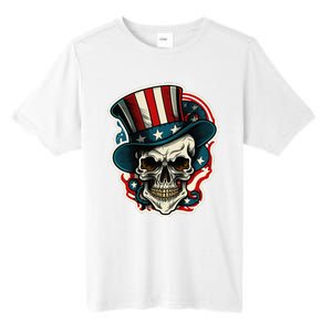 USA Proud Skull Top Hat American Flash Tattoo Retro 4th July Tall Fusion ChromaSoft Performance T-Shirt