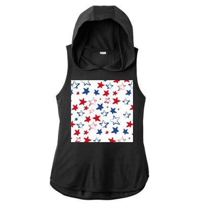 USA Pattern Stars Ladies PosiCharge Tri-Blend Wicking Draft Hoodie Tank