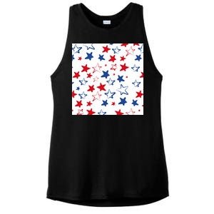 USA Pattern Stars Ladies PosiCharge Tri-Blend Wicking Tank