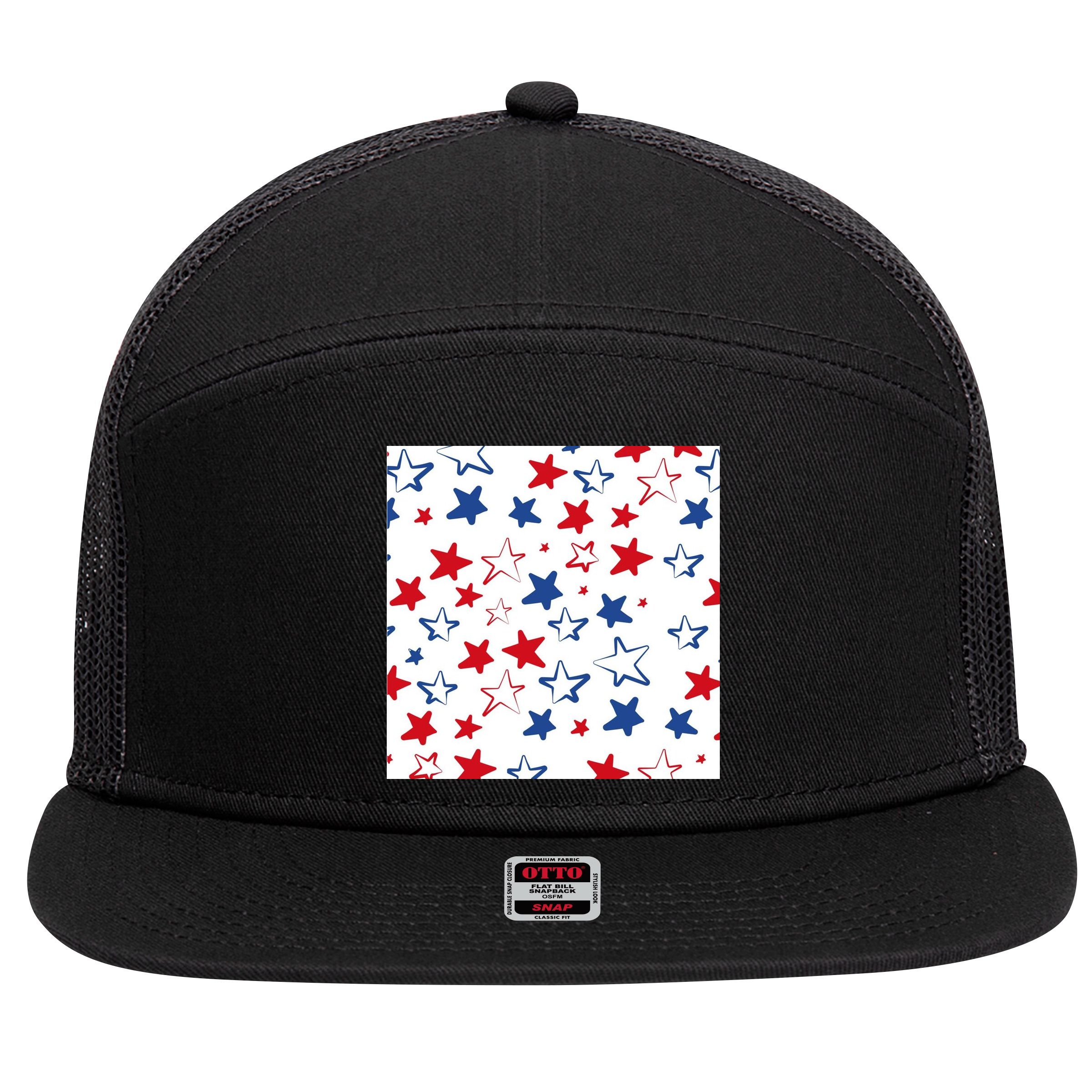 USA Pattern Stars 7 Panel Mesh Trucker Snapback Hat