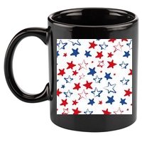 USA Pattern Stars 11oz C Handle Ceramic Mug