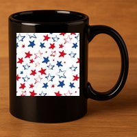 USA Pattern Stars 11oz C Handle Ceramic Mug