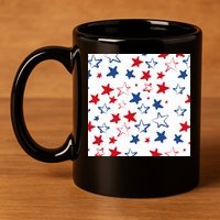 USA Pattern Stars 11oz C Handle Ceramic Mug