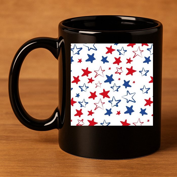 USA Pattern Stars 11oz C Handle Ceramic Mug