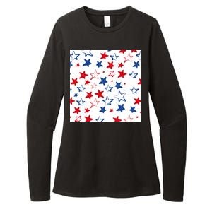 USA Pattern Stars Womens CVC Long Sleeve Shirt