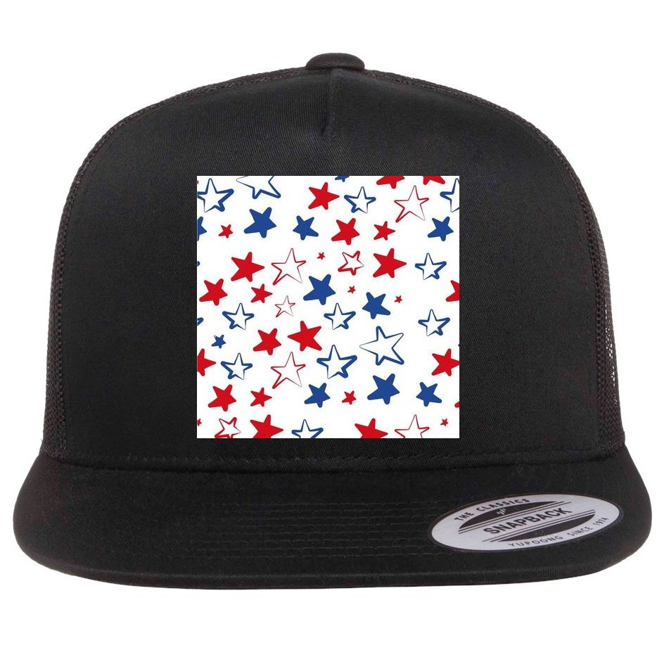 USA Pattern Stars Flat Bill Trucker Hat