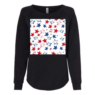 USA Pattern Stars Womens California Wash Sweatshirt