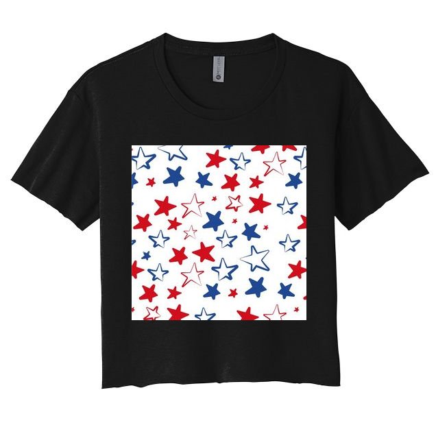 USA Pattern Stars Crop Top