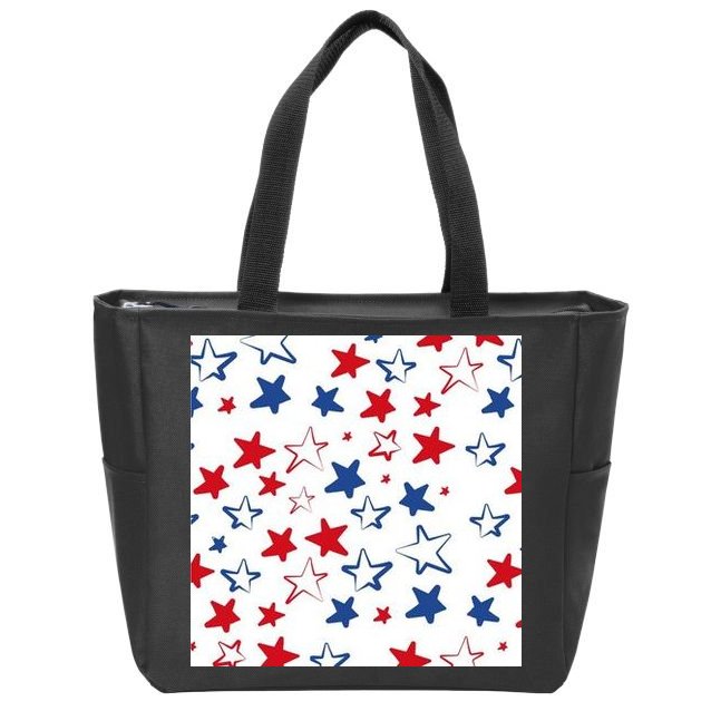 USA Pattern Stars Zip Tote Bag