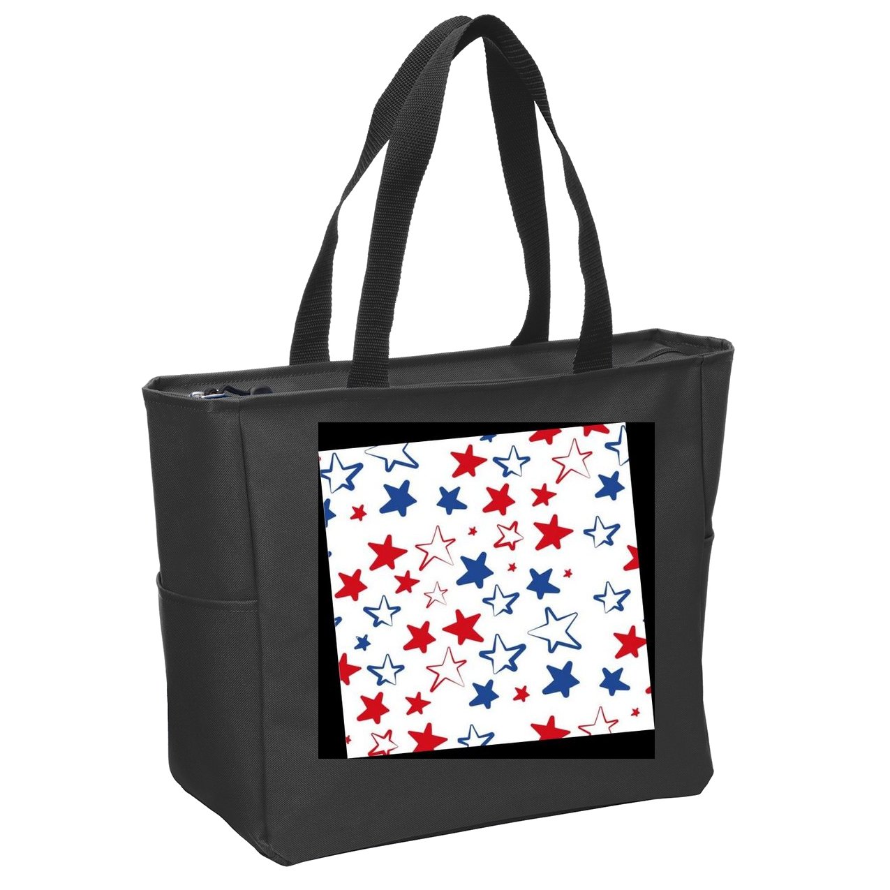 USA Pattern Stars Zip Tote Bag