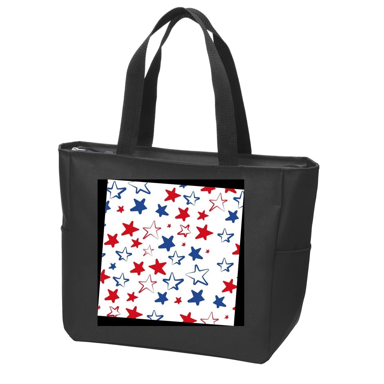 USA Pattern Stars Zip Tote Bag