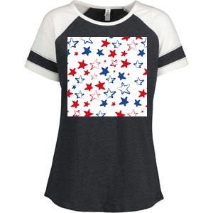 USA Pattern Stars Enza Ladies Jersey Colorblock Tee