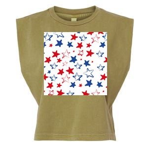 USA Pattern Stars Garment-Dyed Women's Muscle Tee