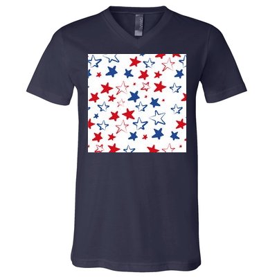 USA Pattern Stars V-Neck T-Shirt