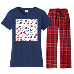 USA Pattern Stars Women's Flannel Pajama Set