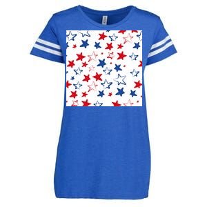 USA Pattern Stars Enza Ladies Jersey Football T-Shirt