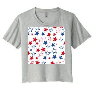 USA Pattern Stars Women's Crop Top Tee