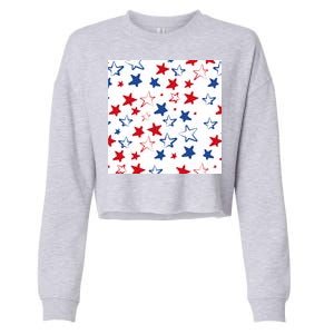 USA Pattern Stars Cropped Pullover Crew