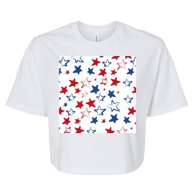 USA Pattern Stars Bella+Canvas Jersey Crop Tee