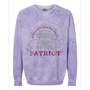 US Patriots Skull Tyranny Rebellion Freedom 2nd Amendment  Colorblast Crewneck Sweatshirt