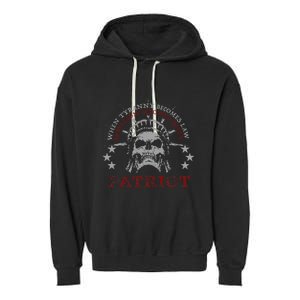 US Patriots Skull Tyranny Rebellion Freedom 2nd Amendment  Garment-Dyed Fleece Hoodie