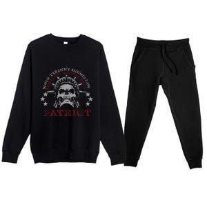 US Patriots Skull Tyranny Rebellion Freedom 2nd Amendment  Premium Crewneck Sweatsuit Set