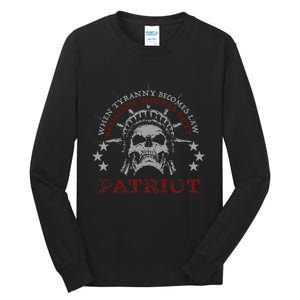 US Patriots Skull Tyranny Rebellion Freedom 2nd Amendment  Tall Long Sleeve T-Shirt