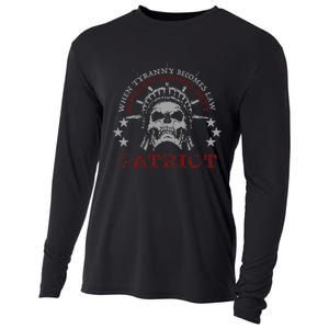 US Patriots Skull Tyranny Rebellion Freedom 2nd Amendment  Cooling Performance Long Sleeve Crew