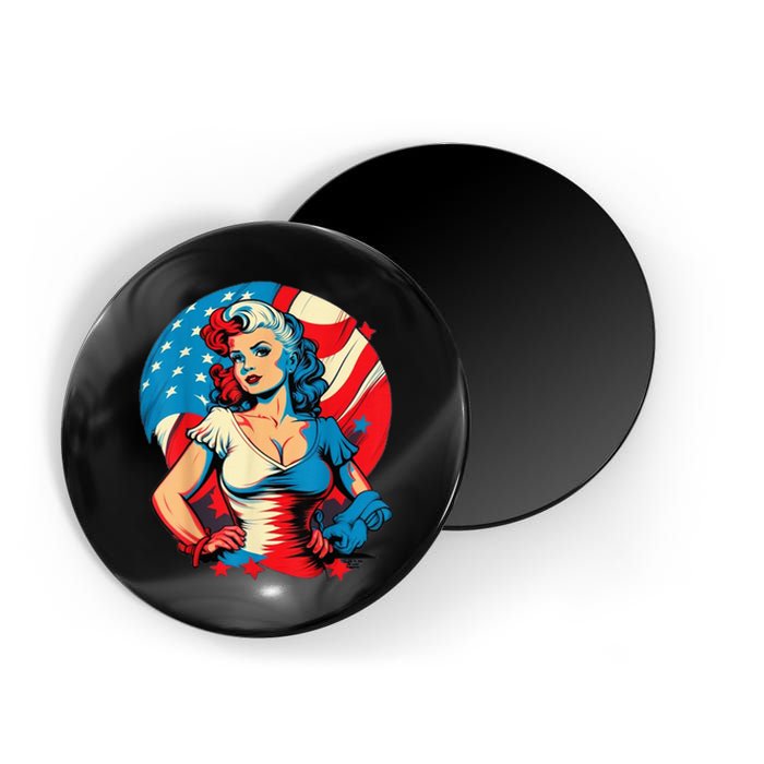 Unleash Patriotic Spirit. Seductive Vintage American Flag Magnet